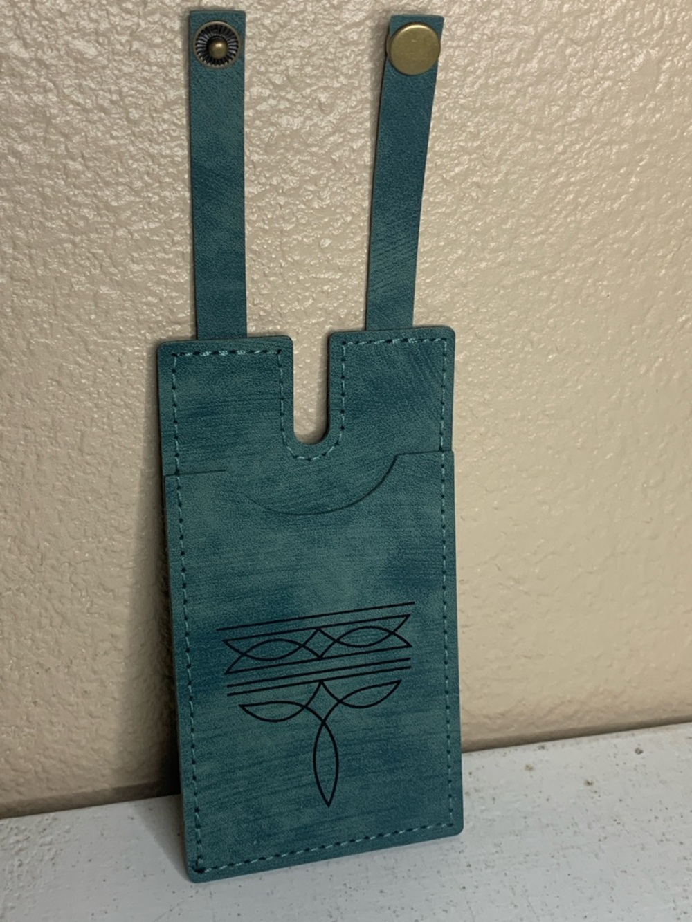 WESTERN Blue Faux Leather Boot Wallet